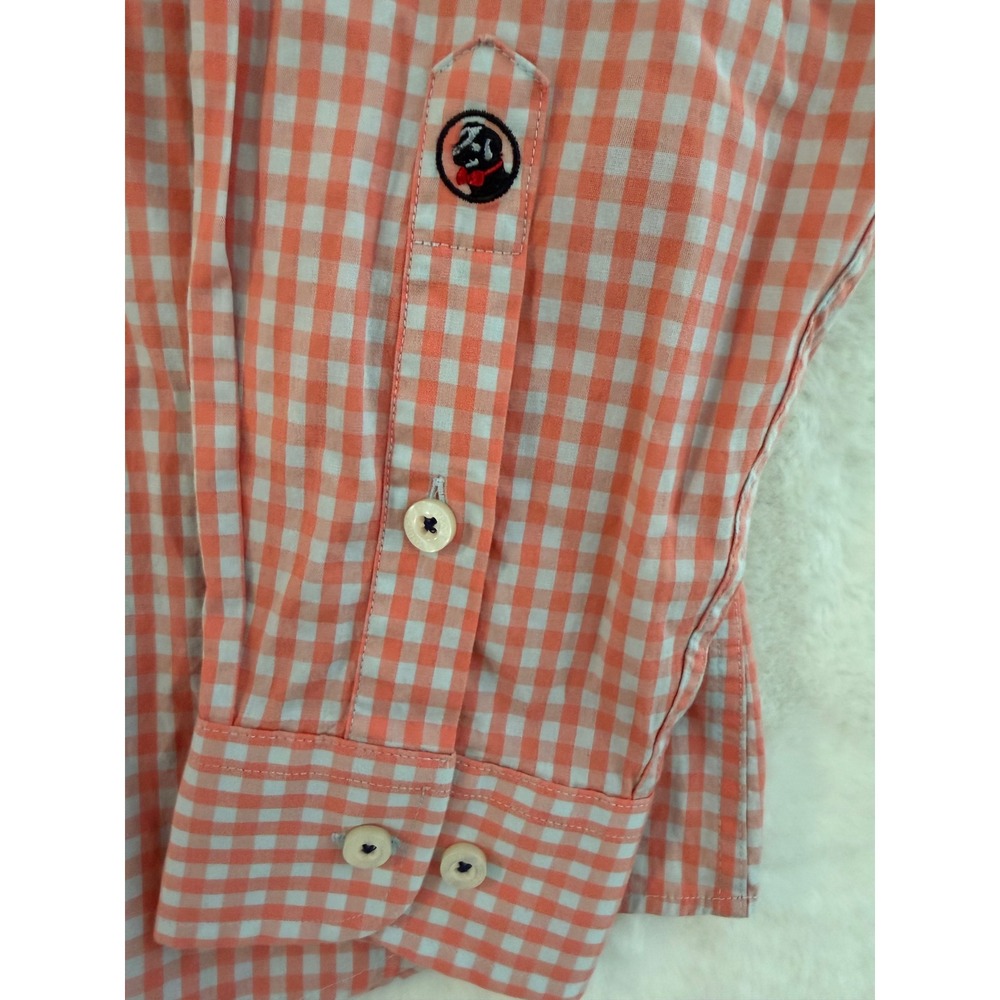 Southern Proper Men Small Orange Gingham Button Down Shirt NWT Bruno SPS18WXG